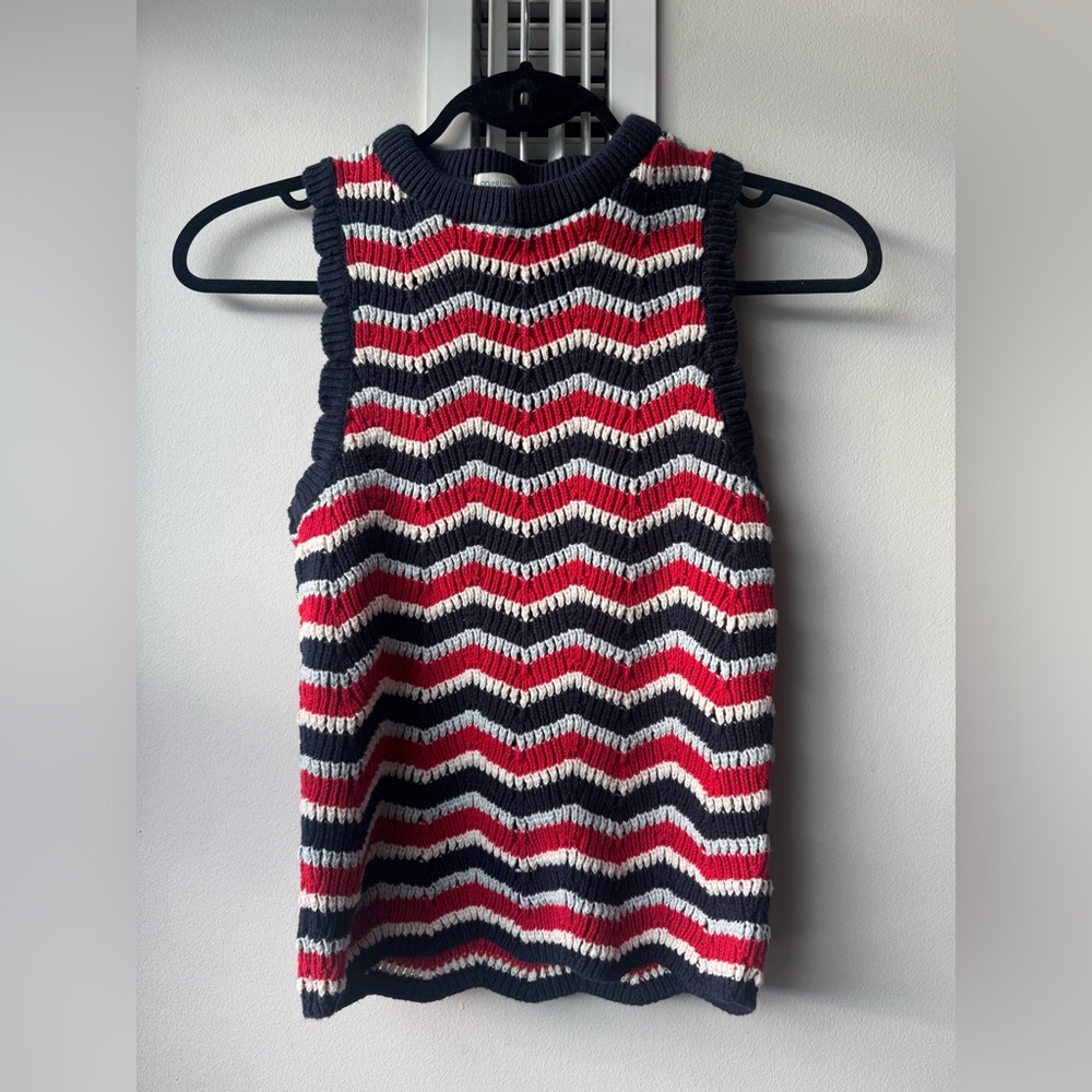 100% Cotton Striped Sleeveless Knit Top